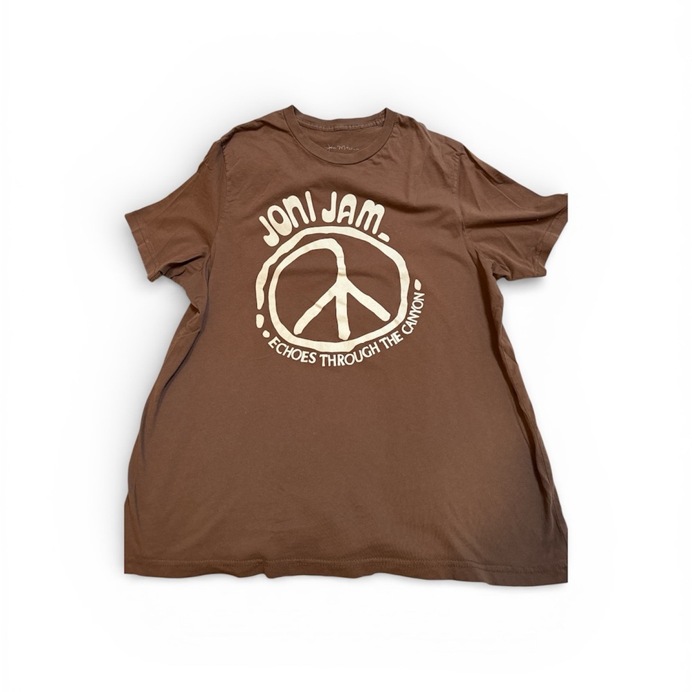 Joni Jam Echoes Through the Canyon Brown Peace Sign T Shirt XXL Unisex